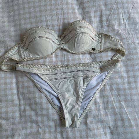 Cream Embroidered Balconette Bikini From Billabong Depop