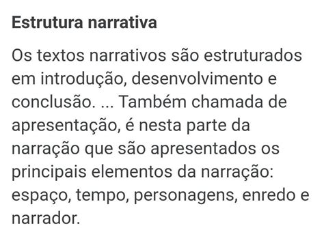 Estruturas De Um Texto Narrativo