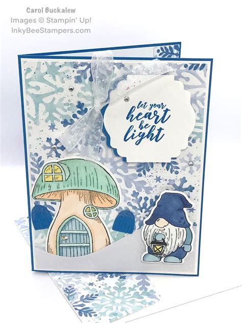 Stampin Up Kindest Gnomes Christmas Card With Winter Scene