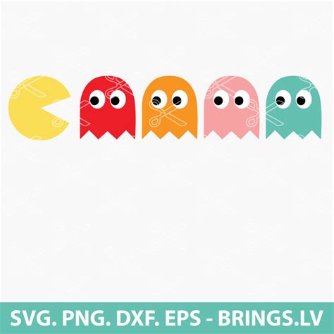 Pac Man Svg Pacman Svg Png Dxf Eps Cut Files For Cricut