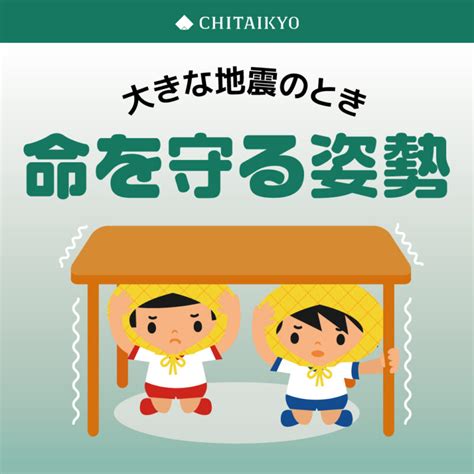 大きな地震のとき命を守る姿勢 地耐協