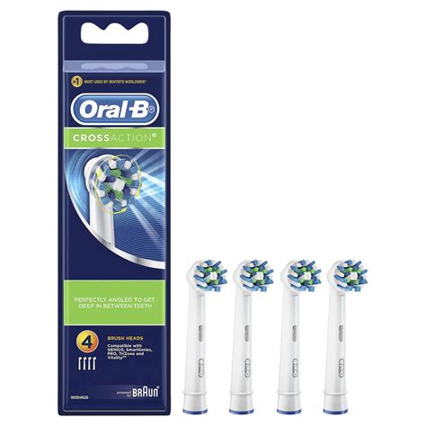 Buy Oral B Crossaction Electric Toothbrush Heads Refill 4 Pack Online At Chemist Warehouse®