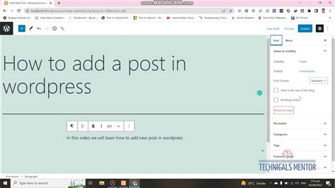 How To Create Posts In Wordpress Wordpress Tutorials Youtube