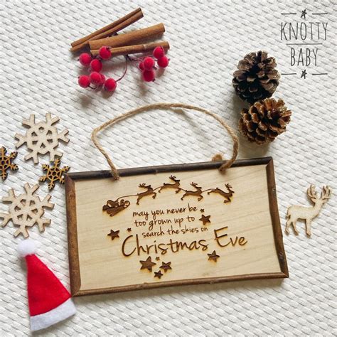 Christmas Eve Rustic Wooden Sign Knottybaby