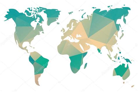 Mapa del mundo en patrón de triángulo geométrico ilustración vectorial