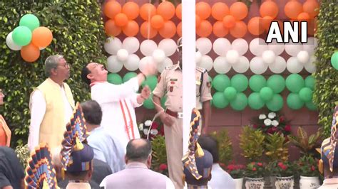 Independenceday Bjp National President Jp Nadda Hoists The National