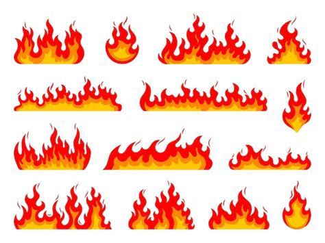 Premium Vector Cartoon Fire Flames Bonfire Fire Burning Blaze