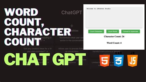 Create Word Count Character Count In Html Css Javascript Using Chatgpt Youtube