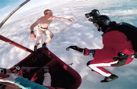 Watch This Insane Guy Jump Out Of A Hot Air Balloon Without A Parachute And Catch Up With His