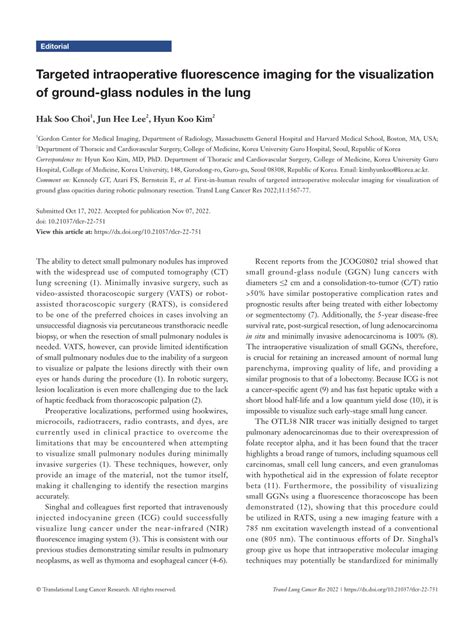 PDF Targeted Intraoperative Fluorescence Imaging For The