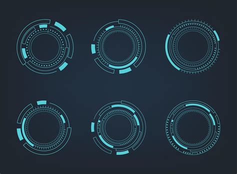 Futuristic Abstract Hud Circle Technology Elements Set Futuristic Hud Interface Vector