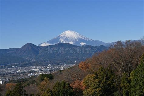 A View of Mount Fuji in Early Winter. Stock Photo - Image of peaceful ...