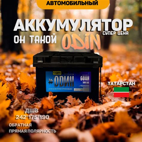 Аккумулятор ODIN 60ач, обратная и прямая полярность Аккумуляторы для ...