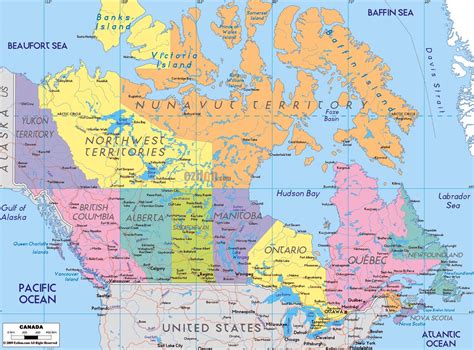 Mapa De Canada Con Nombres Y Capitales Images