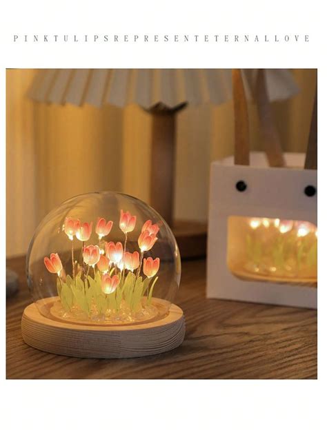 Pc Creative Diy Material Tulip Night Light Tabletop Decoration