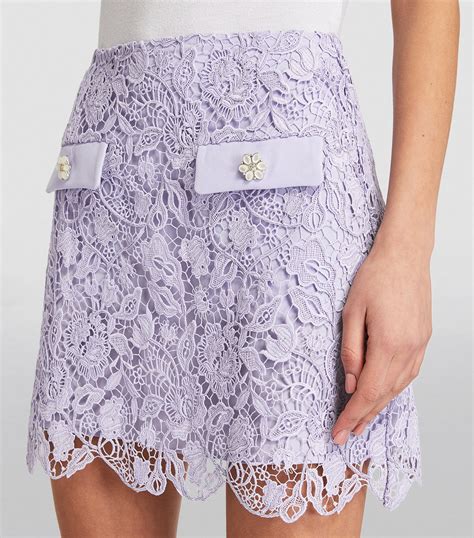 Self Portrait Guipure Lace Mini Skirt Harrods Us