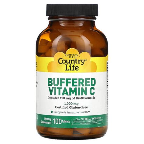 Country Life Buffered Vitamin C 1 000 Mg 100 Tablets