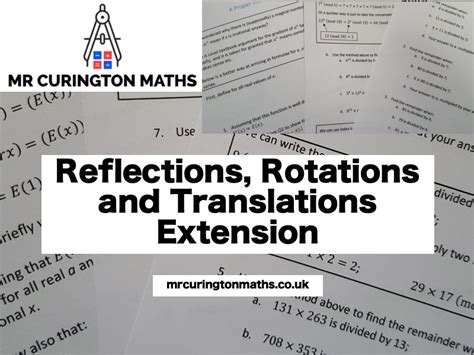 Reflections Rotations And Translations Extension Teaching Resources