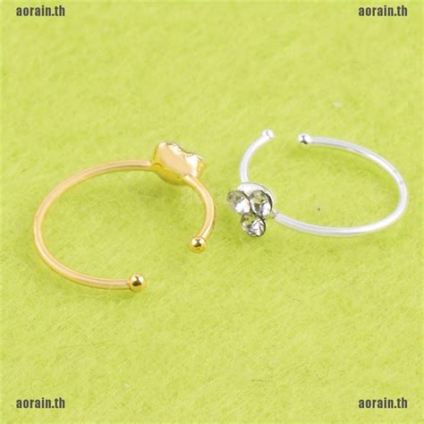 Ag Crystal Rhinestone Nose Ring Bone Stud Surgical Steel Body Piercing