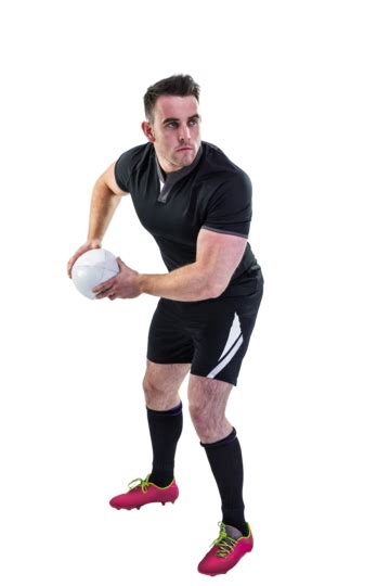 Rugby Player Throwing The Ball Stern Man Sports Uniform Muscular Png