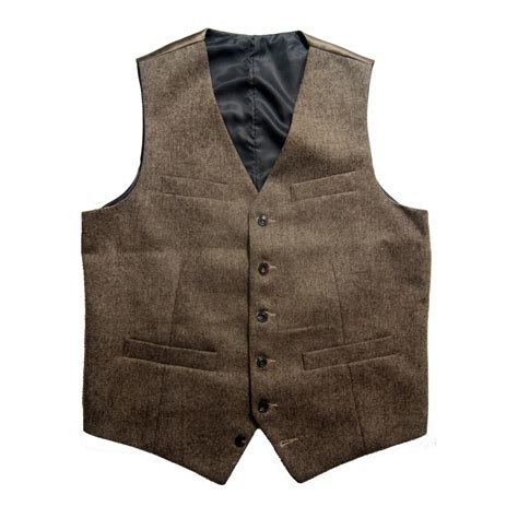 Airtailors New Design Mens Four Pockets Vintage Slim Fit Tweed Vest