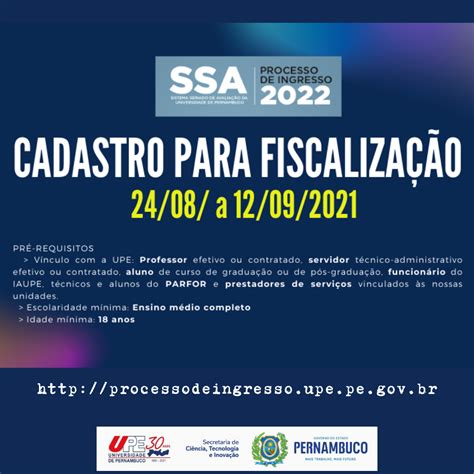 fiscalização cadastro SSA processo de ingresso