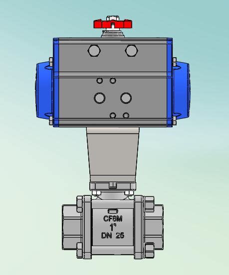 1寸内丝气动球阀3d模型下载三维模型solidworks模型 制造云 产品模型