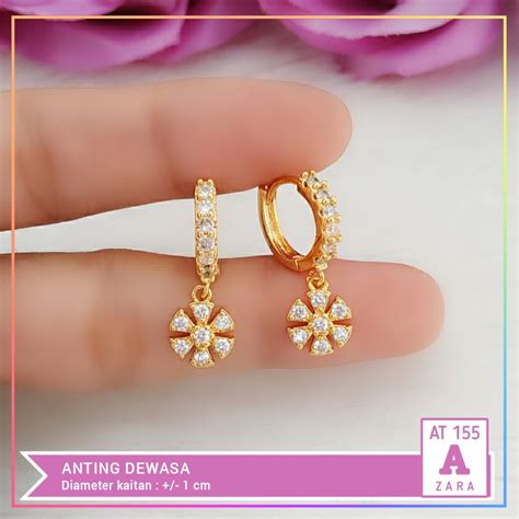 Jual At Anting Dewasa Jepit Pita Permata Cantik Zirkon Terbaru