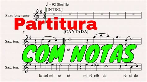 PORQUE ELE VIVE 545 Harpa Cristã Partitura de Sax Tenor NOTAS