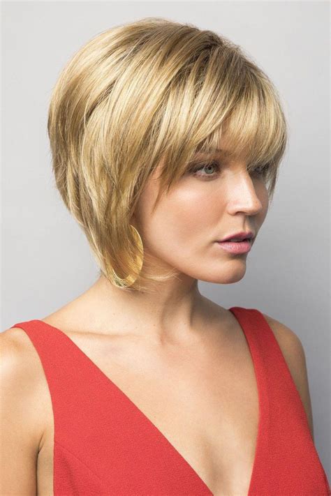 Sassy Tousled Layered Bob Wig With Fringe Length Fringe 5 Crown 6