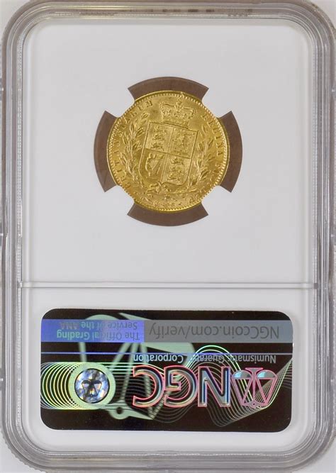 1861 Victoria Shield Back Gold Sovereign Graded NGC AU58 | 1817.co.uk