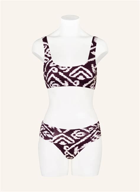 Watercult Bustier Bikini Top Makro Notion In Dunkellila Weiss