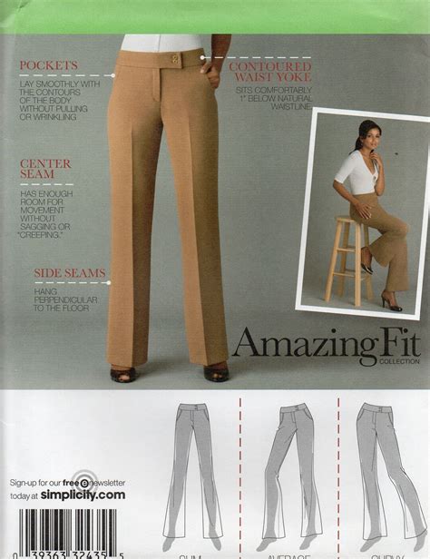 Simplicity AMAZING FIT PANTS Pattern 2700 Misses Sizes 6 8 10 12 14 Etsy