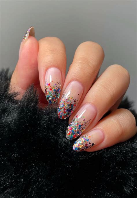 Glitter Nail Art Ideas For Glimmering Festivities Confetti Tips