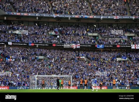 Sheffield Wednesday fans in the stands watch the action at Wembley ...