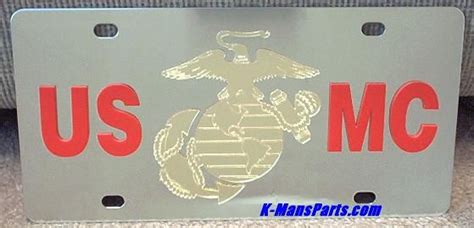 Usmc Marines Corp Stainless Steel Vanity License Plate Tag Heavy Duty