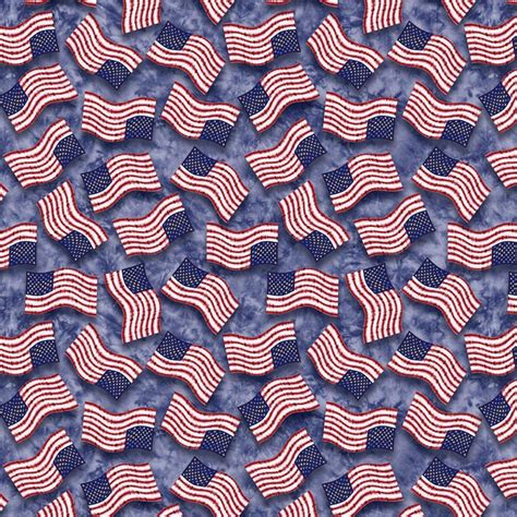 Patriotic Vibes Usa Allover Wavy Tie Dye American Flags Fabric