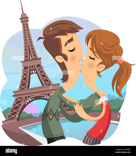 Cute Couple Cartoon Kissing