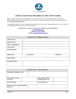 Fillable Online Park Permit Request Form City Of Cornwall Fax Email