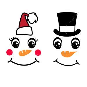 Snowman Face Svg, PNG, Cricut, Snowman Svg, Christmas Svg, Snowman Face ...