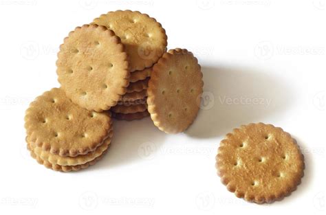 Galletas Saladas Redondas Cl Sicas Aisladas En Blanco Foto De