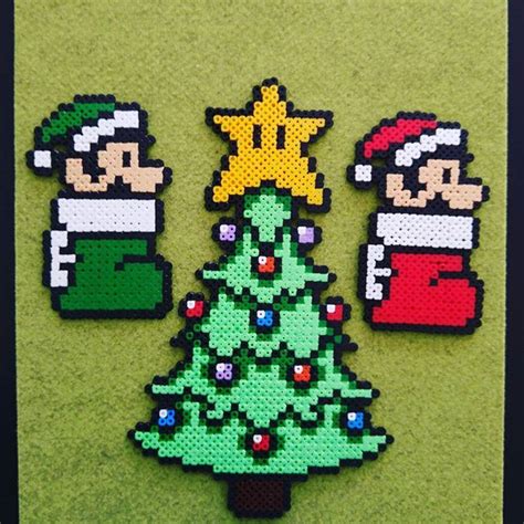 Christmas Mario Perler Beads By Super Likes Melty Beads Pinterest