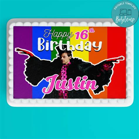 Harry Styles Centerpiece Customizable Template Instant Download Createpartylabels