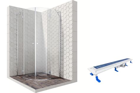 Душевой уголок 100x100 с трапом и распашными дверями Ambassador Diamond ...