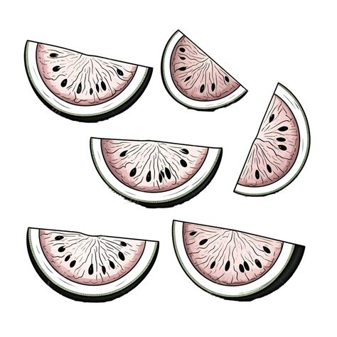 Line Art Of Watermelon Cuts Watermelon Fruit Food Png Transparent