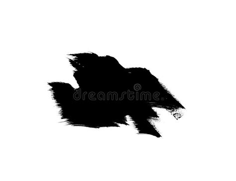 Black Watercolor Isolated Brush Concept Abstract Paint Strokes Stock