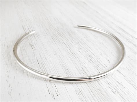 Sterling Silver 2mm Open Bangle Silver Stacking Bracelet Dainty