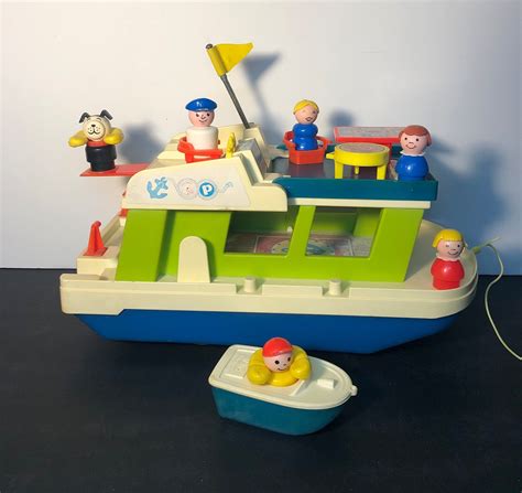 70s Fisher Price Boat 985 1972 Little People Set Near Complete Set Etsy