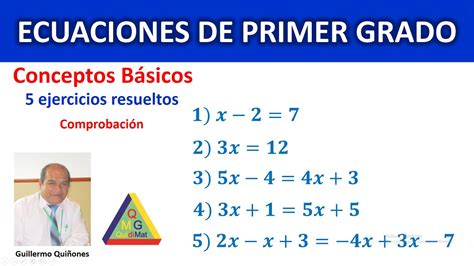 Ecuaciones De Primer Grado Ejercicios Resueltos Como Resolver