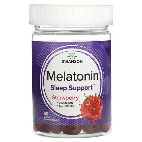 Swanson, Melatonin, Strawberry, 60 Gummies